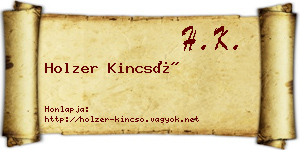 Holzer Kincső névjegykártya